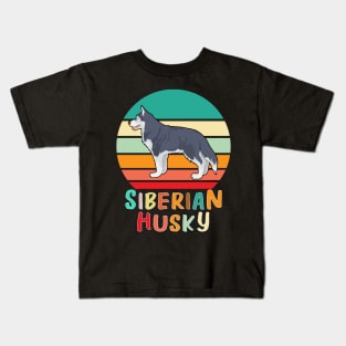 Vintage Retro Siberian Husky Kids T-Shirt